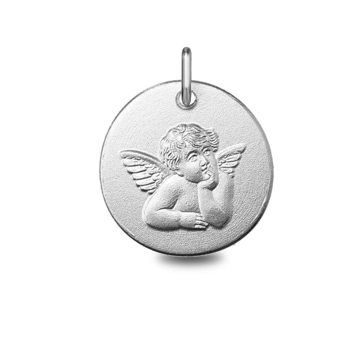 Medalla para bebés Angelito 14mm oro blanco 9 kilates - Argyor 9_1B265454