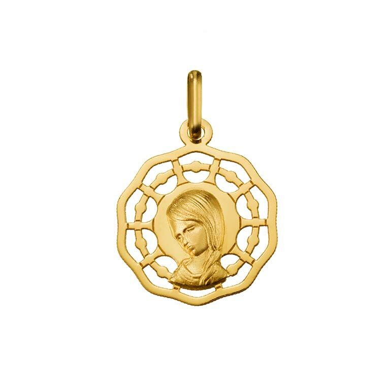 Medalla comunión 16mm Virgen Niña oro 9 kilates - Argyor 9_1825105
