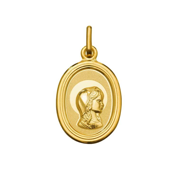 Medalla comunión Virgen Niña oro amarillo 9 kilates - 9_1925175