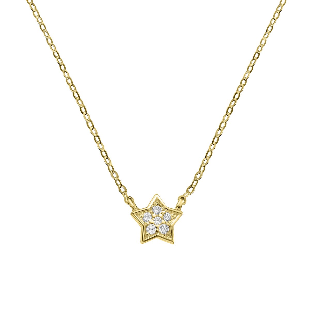 Gargantilla estrella con 6 circonitas oro amarillo 18 k - Argyor 18_76AGA005Z