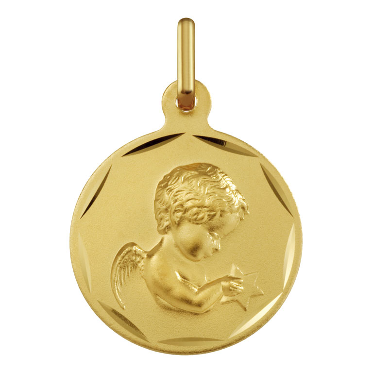 Medalla de bebé 15mm Angelito Oro 9 kilates - 9_1300415