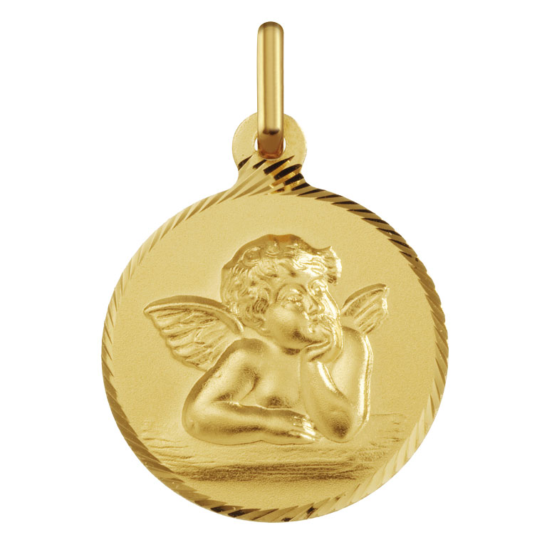 Medalla de bebé 16mm Angelito Oro 9 kilates - 9_1430454F