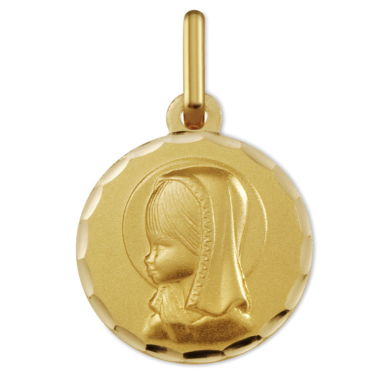 Medalla Virgen Niña 14mm oro 18 kilates - Argyor 18_1602104N