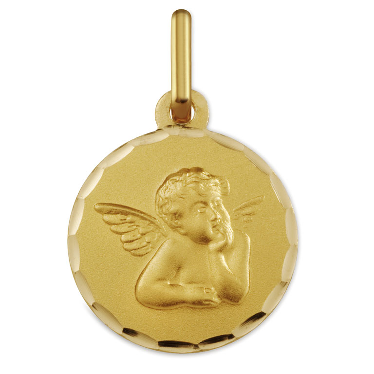 Medalla de bebé 14mm Angelito oro 18 kilates - 18_1602454N