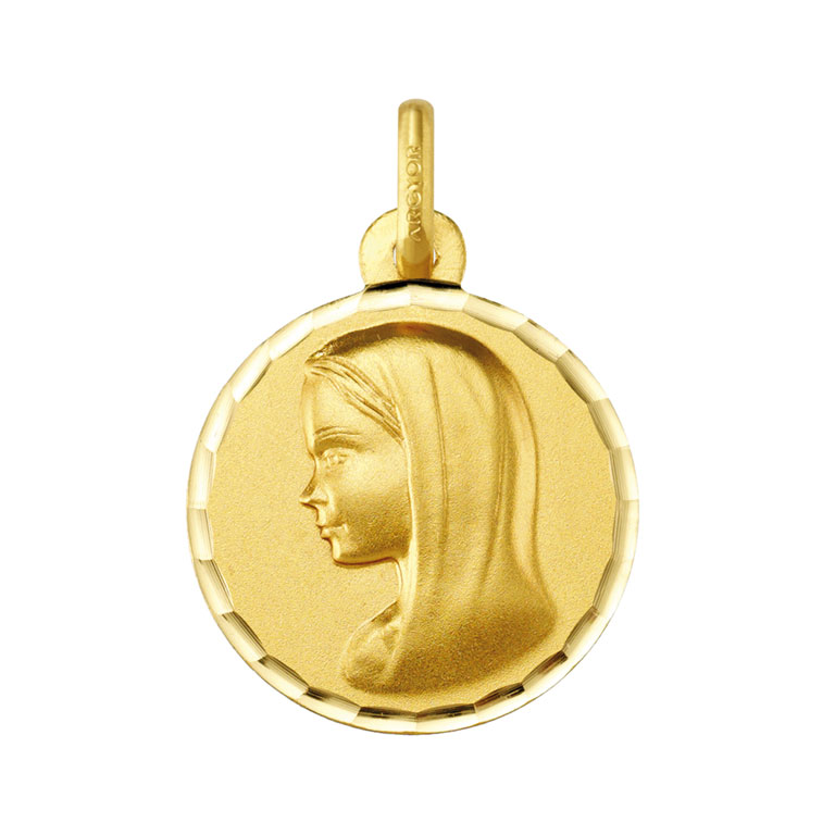 Medalla Virgen Niña 18mm oro amarillo 18 kilates - Argyor 18_1603176N