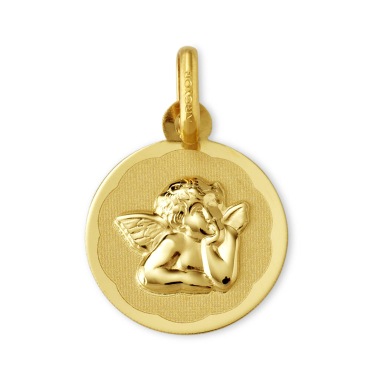 Medalla de bebé 13mm Angelito oro 18 kilates - 18_1910454