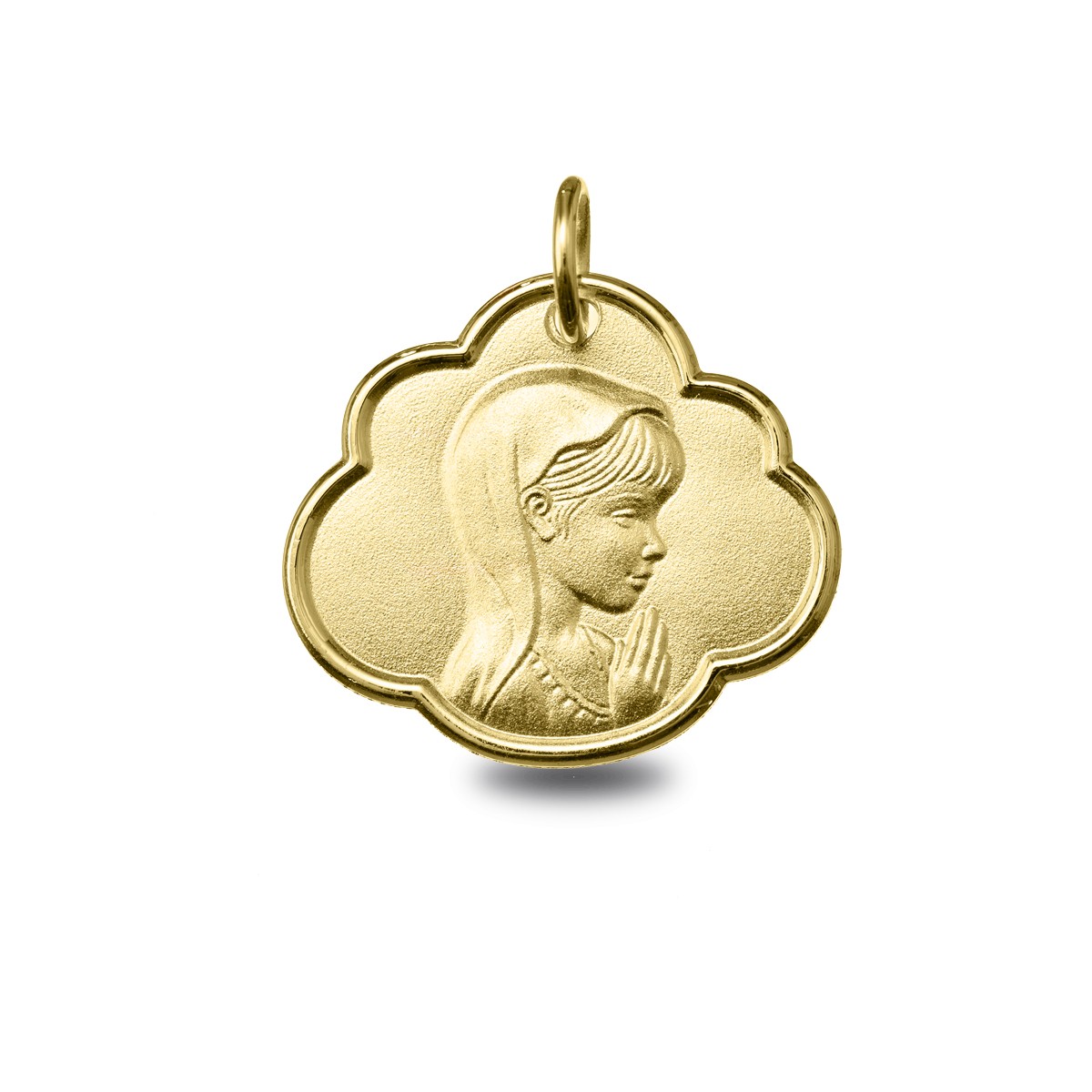Medalla comunión 16mm Virgen Niña oro 18 kilates - Argyor 18_1263186