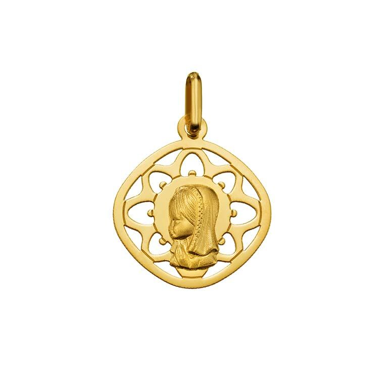 Medalla comunión Virgen Niña oro amarillo 18 kilates - Argyor 18_1823104