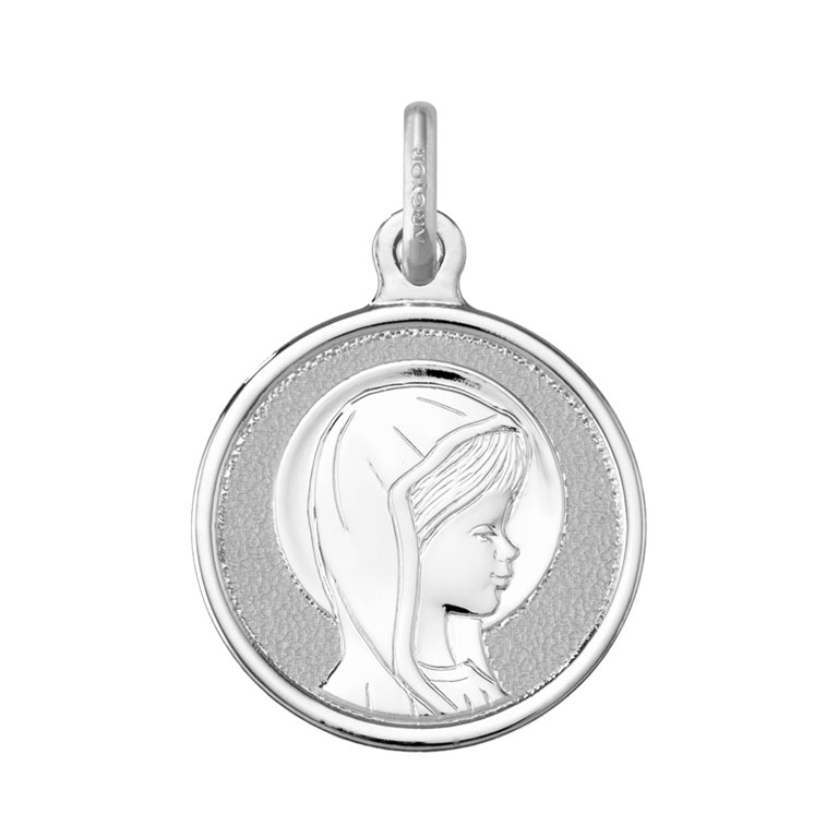 Medalla comunión Virgen Niña 16mm Plata de ley 925 - Argyor  AG_1166181