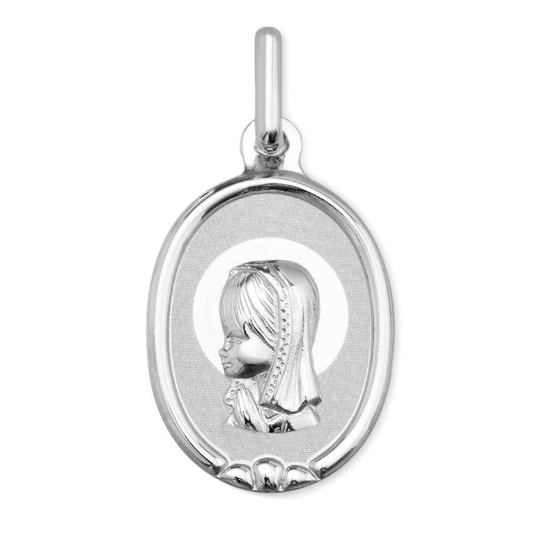 Medalla Virgen Niña 19x14mm Plata de ley 925 - Argyor AG_1904104