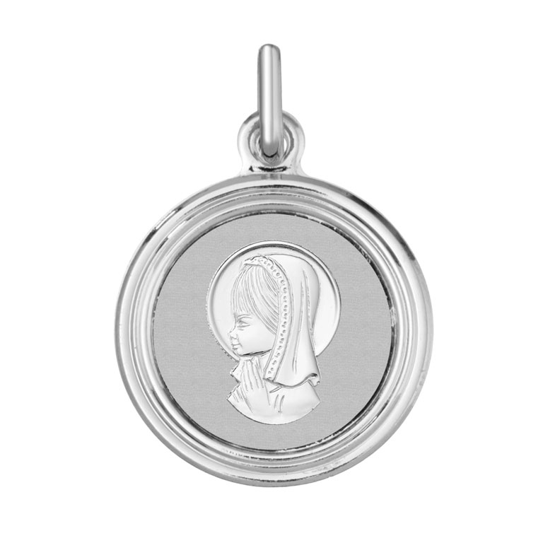 Medalla comunión Virgen Niña 17mm plata de ley 925 - Argyor AG_1921104