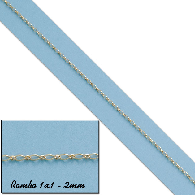 Cadena de oro amarillo 18 kilates Rombo 1x1 - Lucarelli CA274