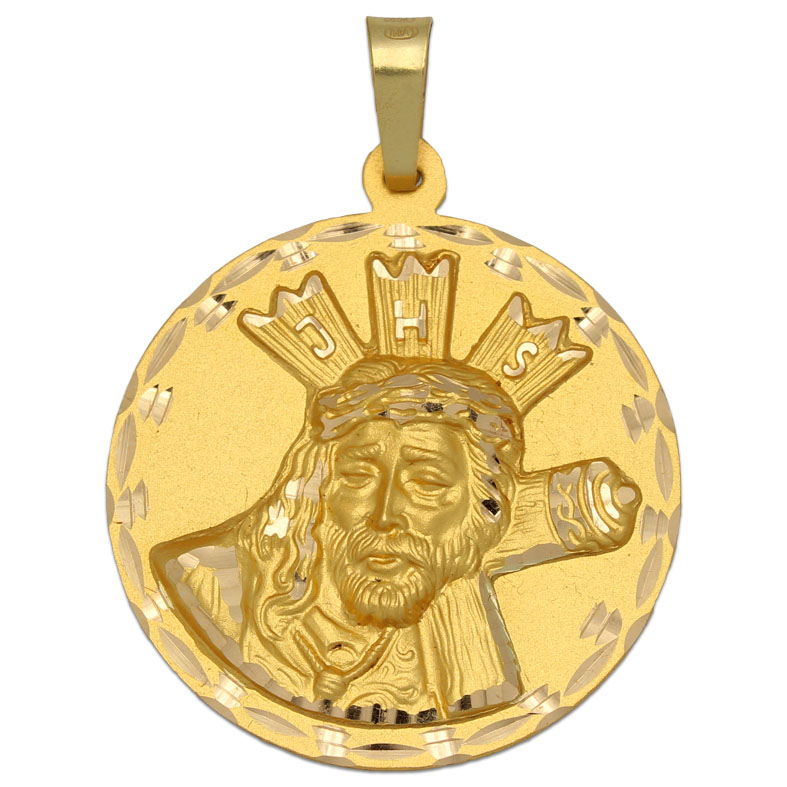 Medalla Cristo del gran poder 33mm Oro Amarillo 18 kilates - Lucarelli M1389 MEDALLA ORO 18KL GRAN PODER MEDIDA 33MM