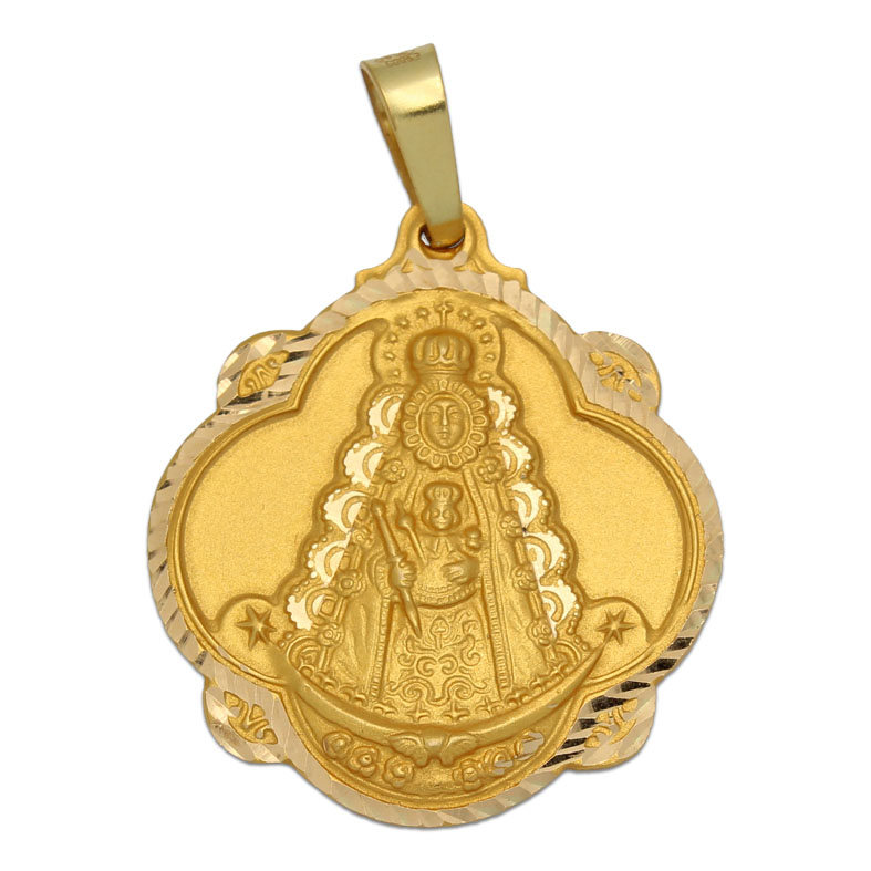 Medalla Virgen del Rocio oro amarillo 18 kilates 30X33mm - M1393