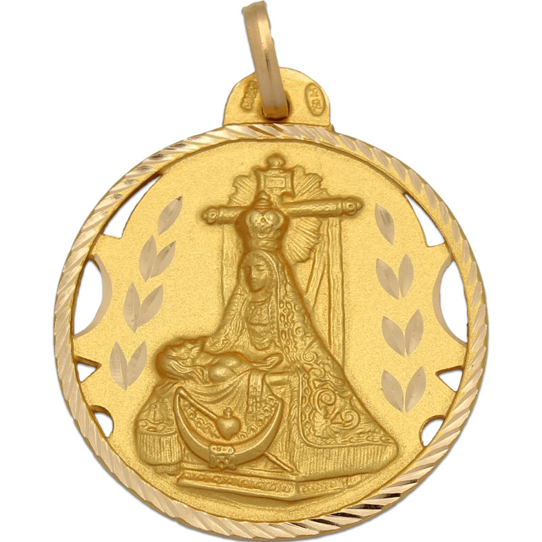 Medalla Virgen de las Angustias 30mm Oro Amarillo 18 kilates - Lucarelli M1412