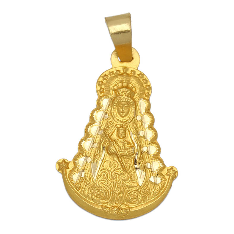 Medalla silueta Virgen del Rocio Oro amarillo 18 kilates 30X42mm - M242