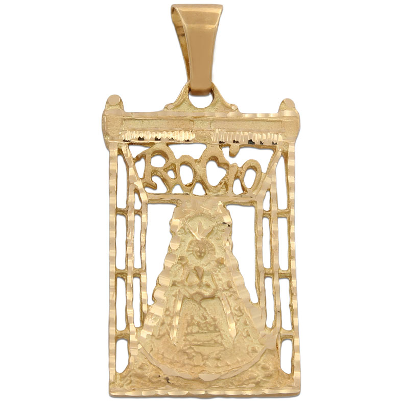 Medalla Virgen del Rocio con Palio 21x35mm Oro Amarillo 18 kilates - Lucarelli M321
