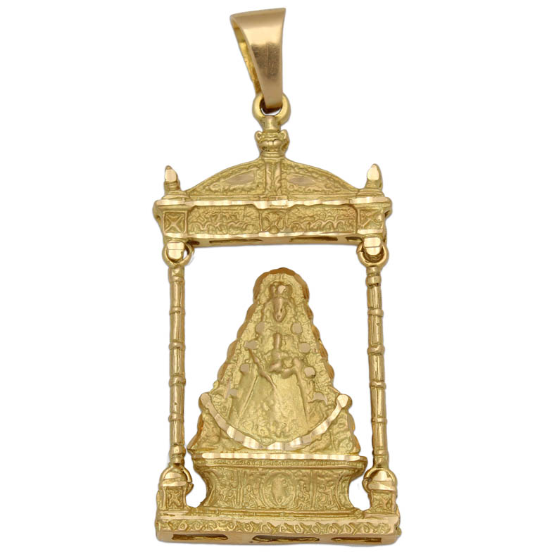 Medalla Virgen del Rocio con Palio Oro Amarillo 18 kilates - Lucarelli M448