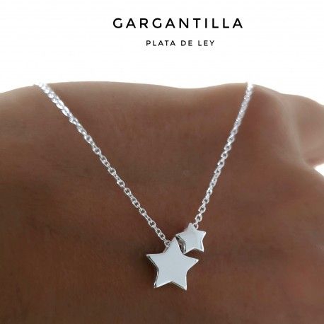 Gargantilla Estrellas 40cm Plata de ley 925 Collar mujer - 33565