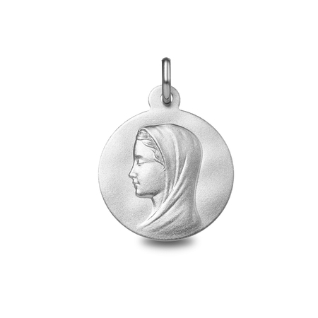 Medalla Virgen María 16 mm Oro Blanco 9 kilates 9_1B608283